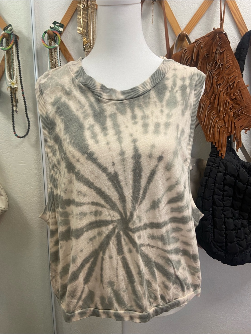 Free People Sleeveless Tie-Dye Tank Top -Sz large